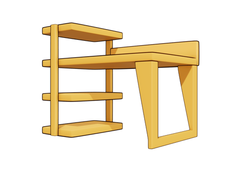 3d wooden table icon isolated object png