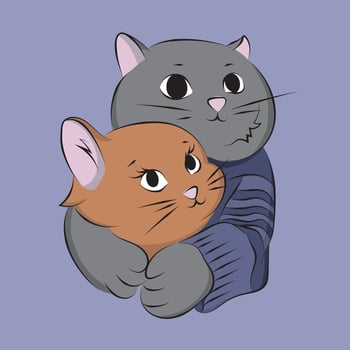 Cats Hugging Love vector