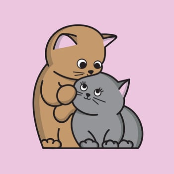 Cats in love vector