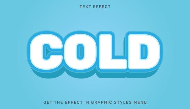 Cold editable text effect in 3d style vector