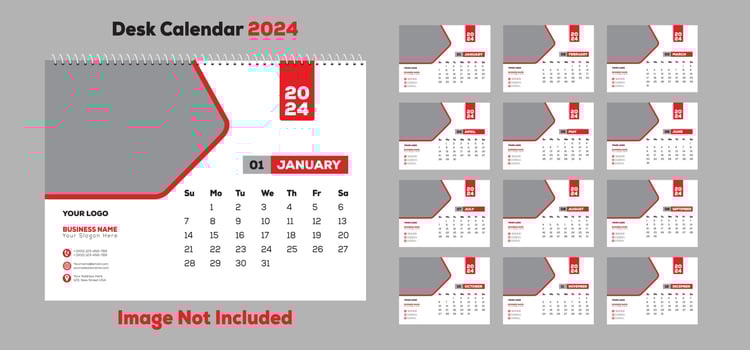 Desk calendar 2024 vector