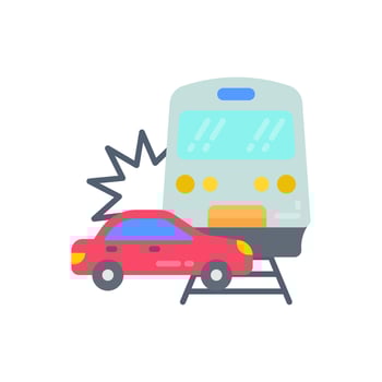Train Accident icon in vector. Illustration vector