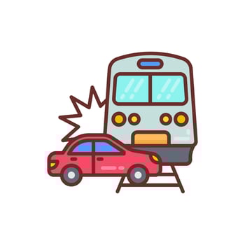 Train Accident icon in vector. Illustration vector