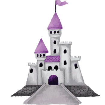 Purple Castle Clip art Element Transparent Background png