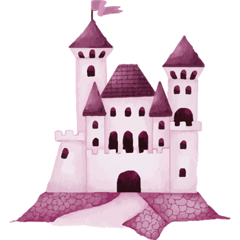 Magenta Castle Clip art Element Transparent Background png