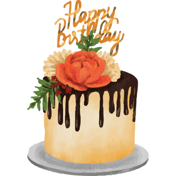 Birthday Cakes Flower Concept Decoration, Birthday Party Elements Transparent Background png
