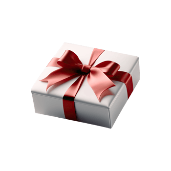 3D Render of Large White Gift Box With Red Bow Ribbon Icon. png