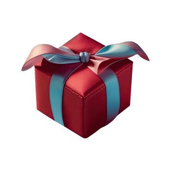 3D Render of Red Gift Box Tied With Bow Ribbon Icon. png