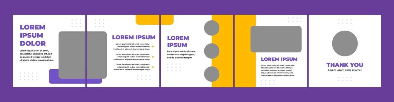 carousel template for social media post. orange and purple theme social media template vector