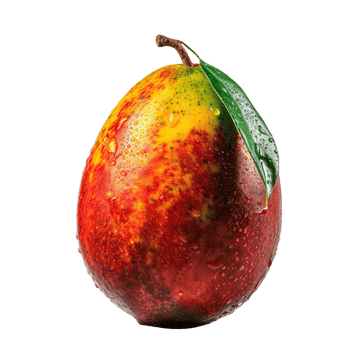 Ripe Pear with Water Drops on Transparent Background. Digital Illustration. png