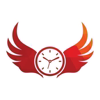 Wing Time Logo Template Design Vector. wings clock logo vector design.