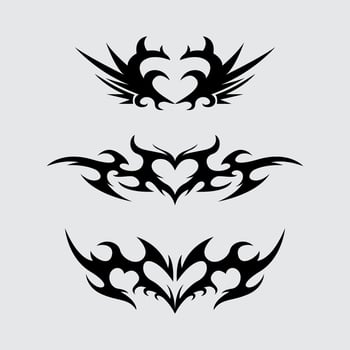 Heart tattoo sharp tribal vector simple and clean illustration editable