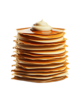 Stack of crepes isolated on transparent background, created with png
