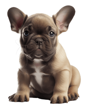 Cute small french bulldog puppy dog on transparent background, created with png