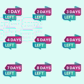 days left countdown banner vector