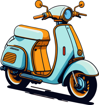 Classic Retro Scooter Bike with png