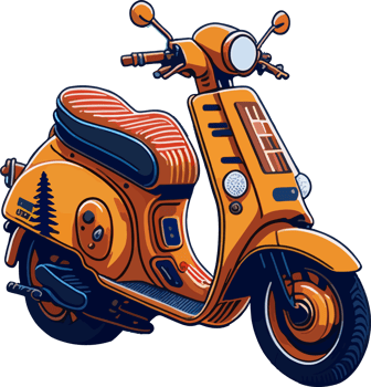 Retro Scooter Bike with png
