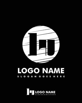 Initial LU negative space logo with circle template vector