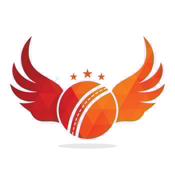 Cricket sports vector logo design template. Cricket ball with wings icon design.