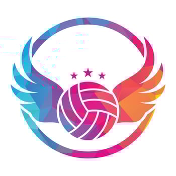Volleyball and Wings vector illustration. Volleyball with wings logo vector. Flying Volleyball vector design
