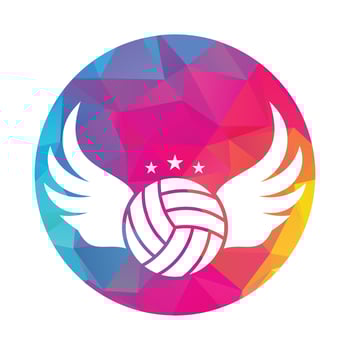 Volleyball and Wings vector illustration. Volleyball with wings logo vector. Flying Volleyball vector design
