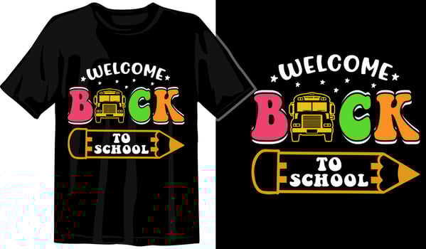 welcome back to school beautiful children typography t shirt design - back to school t shirt ready for print free Vector