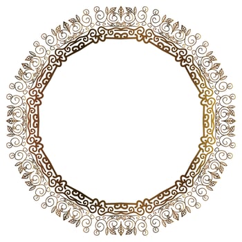 Round vintage frame with victorian style vector