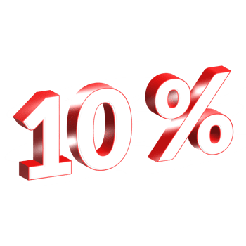 3d numbers 10 percentage red png