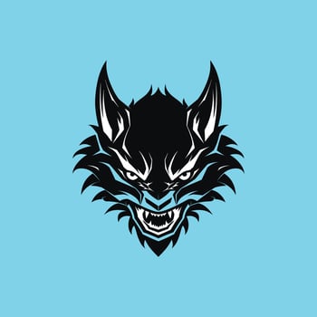 angry wolf mascot logo ,hand drawn illustration vector