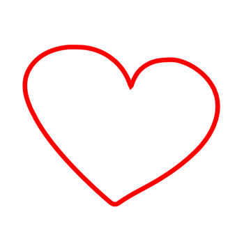 red heart line art png