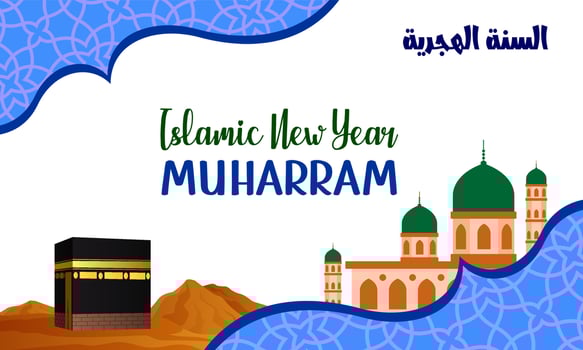 Islamic new year banner vector