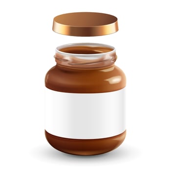 Chocolate spread can jar with blank label in 3d illustration vector