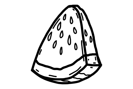 Coloring Fruit Illustration - Slice Of Watermelon png
