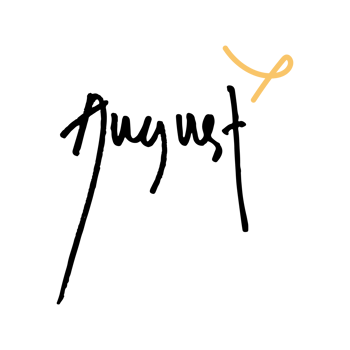 August hand lettering element png
