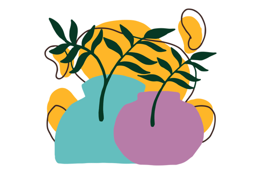 Flat Botanical Wall Element Design png