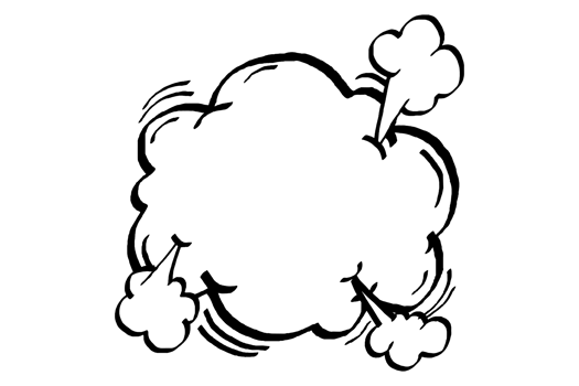 Exploding Cloud Chat Balloon in comic style png