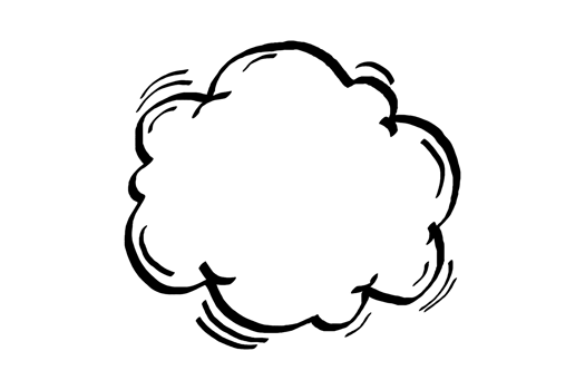 Exploding Cloud Chat Balloon in comic style png
