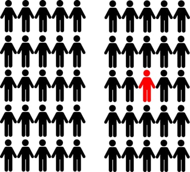 Persons symbol for your infographics. pictogram and stick figure infographic vector