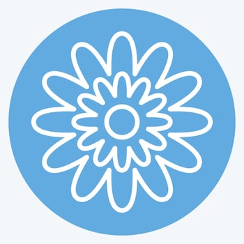 Icon Zinnia. related to Flowers symbol. blue eyes style. simple design editable. simple illustration vector
