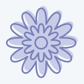 Icon Zinnia. related to Flowers symbol. two tone style. simple design editable. simple illustration vector