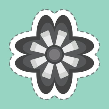 Sticker line cut Violet. related to Flowers symbol. simple design editable. simple illustration vector
