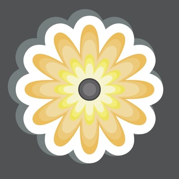 Sticker Zinnia. related to Flowers symbol. simple design editable. simple illustration vector