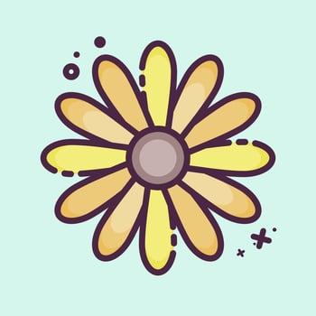 Icon Dahlia. related to Flowers symbol. MBE style. simple design editable. simple illustration vector