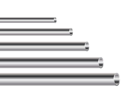 Metal pipe Steel tubes set vector