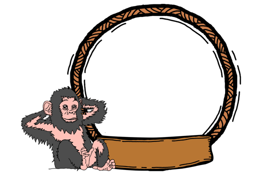 Frame With chimpanzee Theme Design png