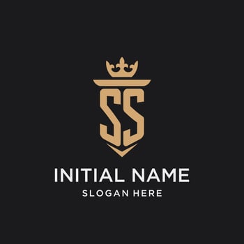 SS monogram with medieval style, luxury and elegant initial logo design vector