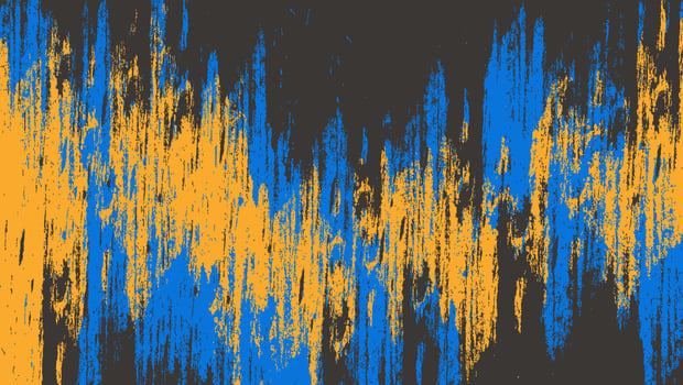 Abstract Yellow Blue Paint Grunge Texture In Black Background Design vector
