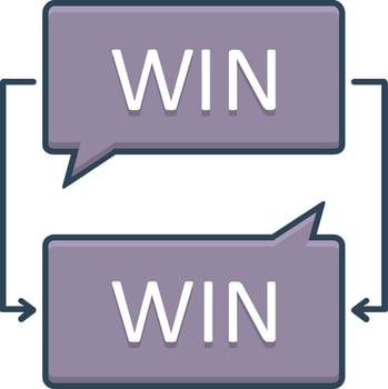 color icon for win win negotiation vector