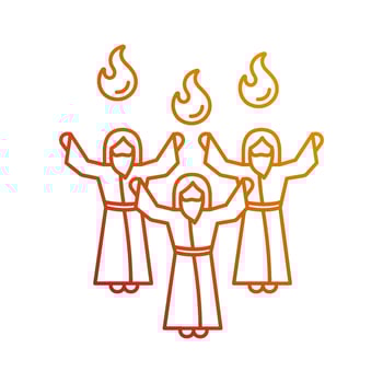 Pentecost gradient linear vector icon. Whit Sunday. Christian holiday. Jesus Christ followers celebrate Feast of Weeks. Thin line color symbol. Modern style pictogram. Vector isolated outline drawing