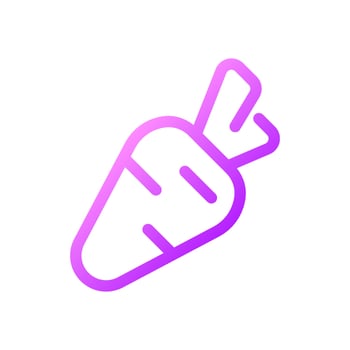 Carrot pixel perfect gradient linear ui icon. Healthy product. Nutritious vegetable. Autumn harvest. Line color user interface symbol. Modern style pictogram. Vector isolated outline illustration